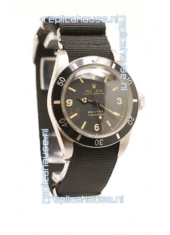 Rolex Submariner Swiss Watch Black Nylon Strap Watch