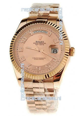 Rolex Day Date Pink Gold Japanese Replica Watch