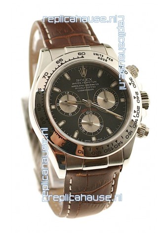 Rolex Daytona Cosmograph 2011 Edition Swiss Watch in Brown Leather Strap