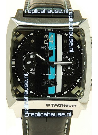 Tag Heuer Monaco Swiss Structure Japanese Replica Watch in Black Dial