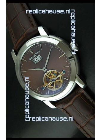Audemars Piguet Jules Tourbillon Japanese Replica Watch in Brown Dial