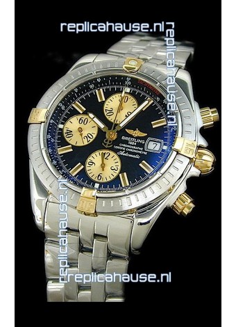 Breitling Windrider Swiss Replica Watch in Black Dial Two Tone Markers