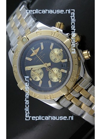 Breitling Chronomat B01 Two Tone Swiss Watch in Black Dial