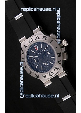 Bvlgari CH35 S Aluminium Japanese Replica Quartz Watch in Black Dial