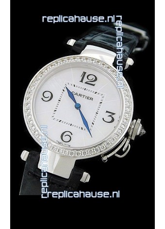 Cartier Pasha de Swiss Replica Automatic Watch in White Dial