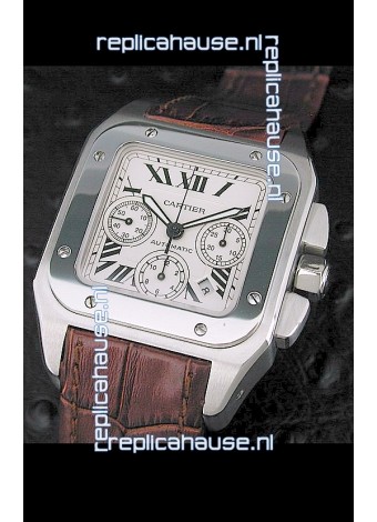 Cartier Santos Swiss Replica Watch in White Dial