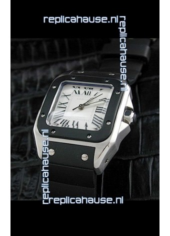 Cartier Santos Swiss Replica Watch in White Dial