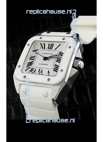 Cartier Santos Swiss Replica Watch in White Dial