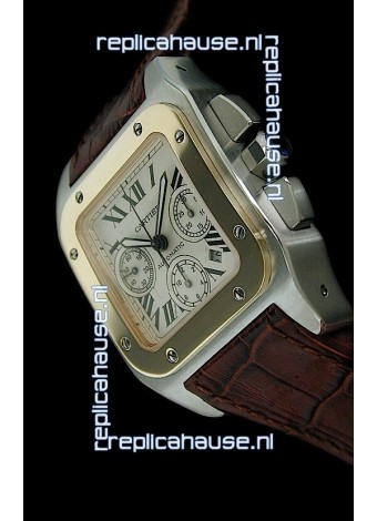 Cartier Santos Swiss Replica Watch in White Dial