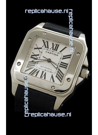 Cartier Santos 100 Swiss Replica Watch in White Dial