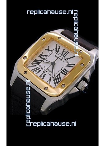 Cartier Santos 100 Swiss Replica Watch in White Dial