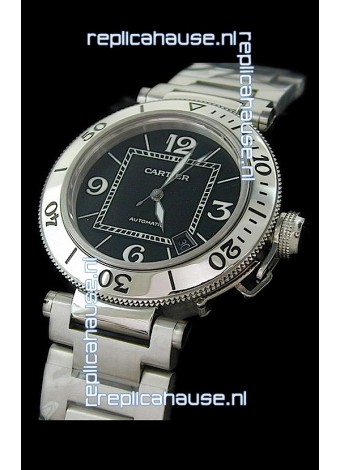 Cartier Pasha de Swiss Replica Watch in Black Dial