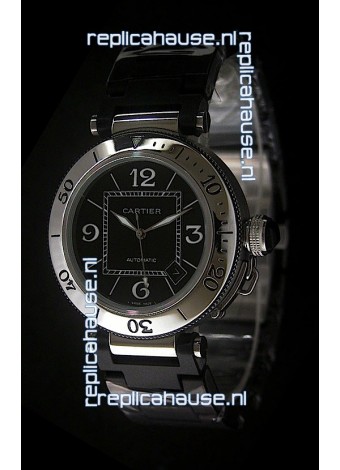 Cartier Pasha de Swiss Replica Watch in Black Dial