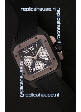 Cartier santos Swiss Replica Watch in Black Dial