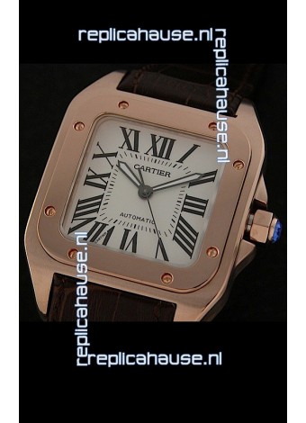 Cartier Santos Swiss Replica Watch in White Dial