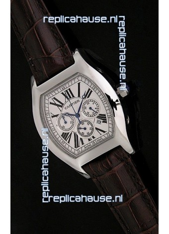 Cartier Tortue Japanese Replica Watch in Brown Strap
