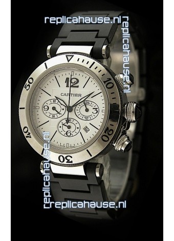 Cartier Pasha de Japanese Replica Watch in White Strap