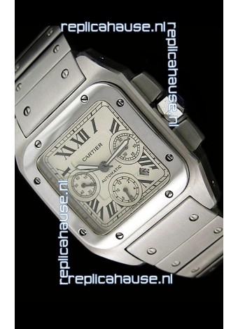 Cartier Santos Swiss Replica Watch in Steel Strap