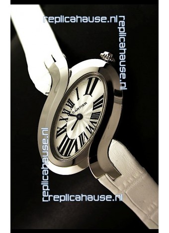 Delices De cartier Japanese Watch in White Strap