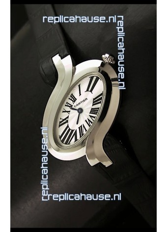 Delices De cartier Japanese Watch in Black Strap
