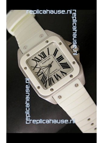 Cartier Santos Swiss Replica Watch in White Dial