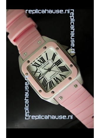 Cartier Santos Swiss Replica Watch in White Dial