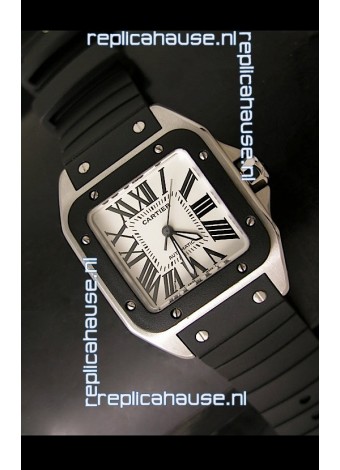 Cartier Santos 100 Swiss Automatic Replica Watch in Black