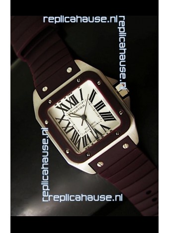 Cartier Santos 100 Swiss Automatic Replica Watch in Brown