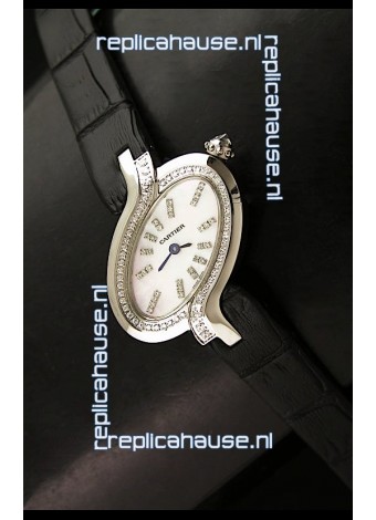 Delices De Cartier Ladies Replica Japanese Watch in White Pearl Dial