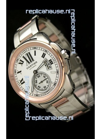 Calibre De Cartier Japanese Automatic Replica Watch in Two Tone
