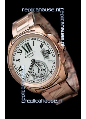Calibre De Cartier Japanese Automatic Replica Watch in Rose Gold 