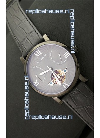 Cartier Calibre de Tourbillon PVD Swiss Watch in Grey Dial