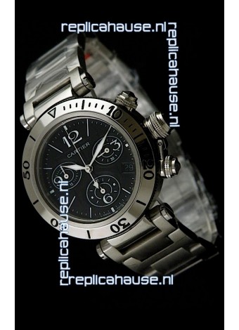 Cartier Pasha De Seatimer Japanese Quartz Watch in Black Dial