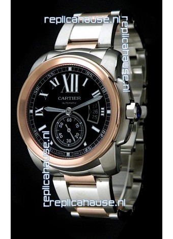 Cartier Calibre de Japanese Replica Rose Gold Watch