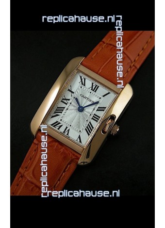 Cartier Louis Japanese Replica Ladies Rose Gold Watch