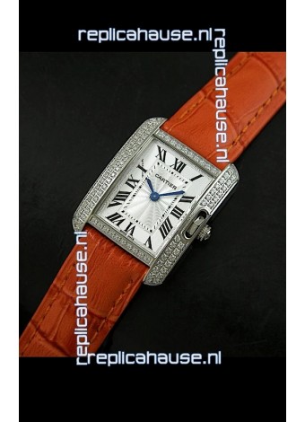Cartier Louis Japanese Replica Ladies Diamond Watch