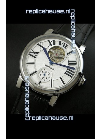 Ballon De Cartier Flying Tourbillon Japanese Replica Watch - Black Strap
