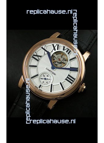 Ballon De Cartier Flying Tourbillon Japanese Replica Watch - Pink Gold Case