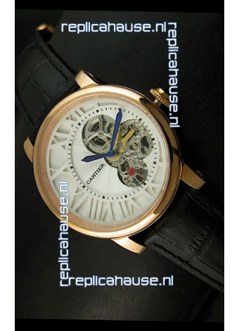 Rotonde De Cartier Cadran Love Japanese Replica Watch - Yellow Gold Case