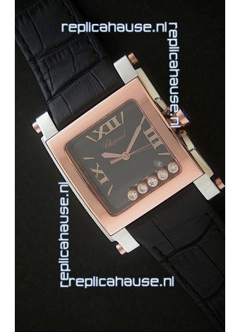Chopard Happy Sport Swiss Replica Watch in Rose Gold Case