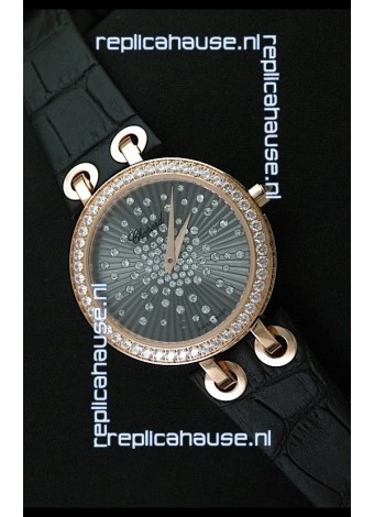Chopard Xtravaganza Ladies Ladies Japanese Replica Rose Gold Watch in Grey Dial 