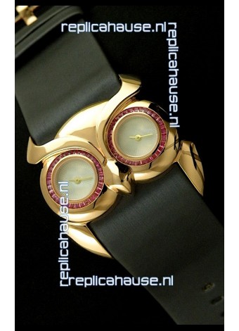 Chopard Animal World Ladies Owl Watch in Black Strap