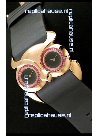 Chopard Animal World Ladies Owl Watch in Double Black Dial