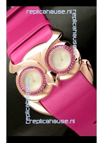 Chopard Animal World Ladies Owl Watch in Pink Strap