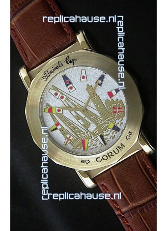 Corum Admiral's Cup Japanese Replica Watch in Brown Strap