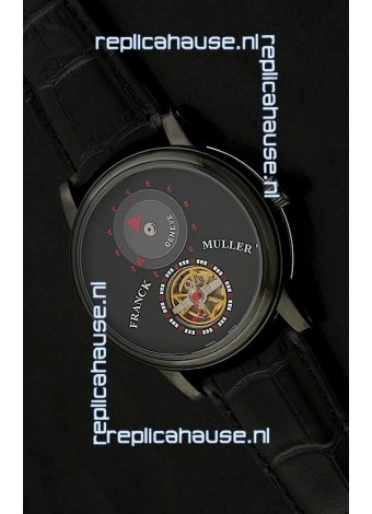 Franck Muller Classic Tourbillon Japanese Replica Watch in Black Strap