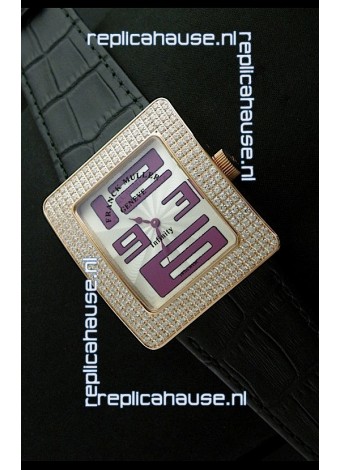 Franck Muller Geneve Infinity Japanese Gold Watch in Purple Numeral Markers