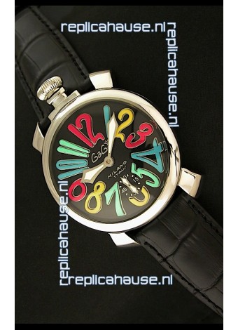 Gaga Milano Italy Japanese Replica Watch in Full Black