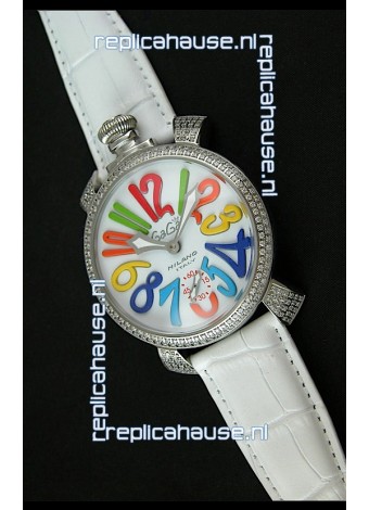 Gaga Milano Italy Manuale Replica Japanese Watch in White Strap
