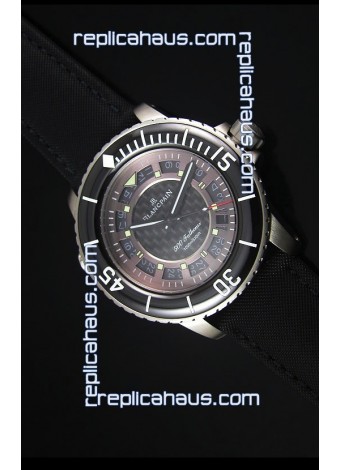 Blancpain 500 Fathoms Swiss Replica Watch in Grey Carbon Dial - 1:1 Mirror Edition